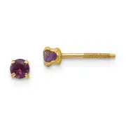 14k 14kt Yellow Gold Madi K 3mm Amethyst Earrings 6 mm