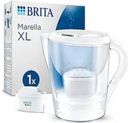 BRITA Water Filter Jug Marella White XL (3.5L) incl. 1x MAXTRA PRO Pure Performance Cartridge - jug with Digital LTI and Flip-Lid - Reducing impurities, Chlorine, and PFAS for tap Water Better Taste