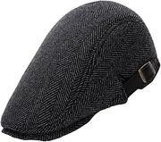 [LIFKOME] Men's Peaked Cap Sunscreen Cap for Men Sombreros para Hombres Vintage Cap Men Beret Cap Beanie British Style Beret Classic Flat Newsboy Mens Hats Fitted Caps for Men Black Wool