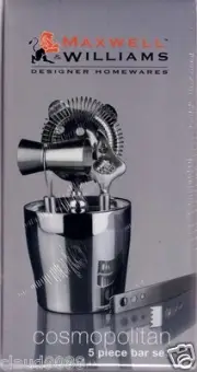MAXWELL & WILLIAMS COSMOPOLITAN "BARWARE 5 PCE BAR SET" 18/08 S/S FC2005