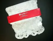 NEW NIP Essential Home Table Runner 13X72 Off-white Silver Embroidery Snowflake