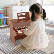 Costway25 Keys Kids Piano Keyboard Mini Digital Piano with Teaching Mode-Brown