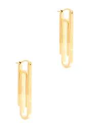 Off-white Paperclip Drop Earrings - Gold - One Size One Size