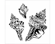Crafters Workshop Template 12in x 12in - Conch Shells*
