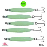 5pcs Fishing 150g colt sniper Vertical jig 5.25oz MUSTAD Treble Hook Glow NEW