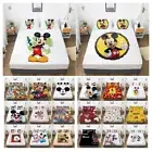 Mickey Mouse Fitted Sheet Donald Duck Kids Pillowcase Single Double Queen King