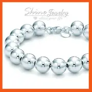 925 Sterling Silver Filled Ball bead Chain CHUNKY Bracelet Bangle lady xmas gift