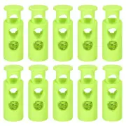 30Pcs 4mm Cord Lock Plastic Double Hole Spring Toggle Stoppers, Light Green