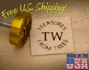 Branding Iron - 2.0" Round Custom Text w/Initials for Wood or Leather Stamp