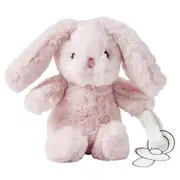 Jiggle & Giggle Polyester 16cm Bunny Dummy/Pacifier Clip Plush Toy Pink 0m+