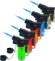 5 Pack Torch Lighter Mini Refillable Butane Lighters Single Jet Flame Torch