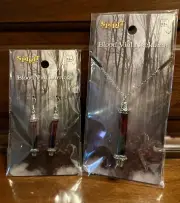 Glass Vial Fake Blood Pewter Charm Necklace & Earrings - Gothic Vampire Costume