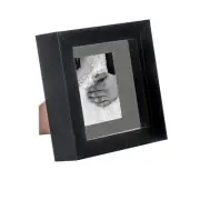 4 x 4 3D Box Frame Photo Picture Deep Display Shadow with 2 x 2 Mount Black/Grey