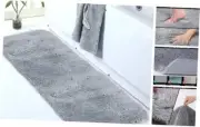 Large Bathroom Rug (24 x 60) Extra Soft and Absorbent Shaggy 24" x 60" Grey