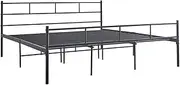 Foret Bed Frame Metal Queen Double King Single Full Size Modern Wooden Headboard Mattress Base Steel Bedroom DOUBLE01