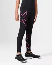 2XU CORE GIRLS COMPRESSION TIGHTS SZ XL BRAND NEW BLACK/PINK RRP $100
