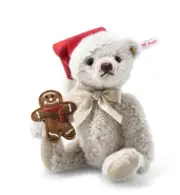STEIFF"LITTLE SANTA CLAUS TEDDY BEAR” EAN 005961- 7”- BEIGE WOOL PLUSH