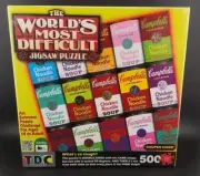World’s Most Difficult Jigsaw Puzzle Double Sided 500 Pieces Campbell's Soup TDC