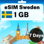 eSIM Sweden - 1 GB - 7 Days - Travel eSIM | QR code activation