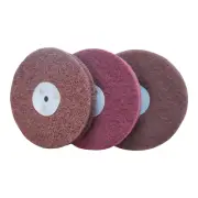 3PC 6 Inch X 2 Section Non Woven Polishing Wheel Kit for Bench Grinder with 10MM
