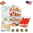 10-Piece Glass Meal Prep Containers Set - Airtight, Microwave & Dishwasher Safe