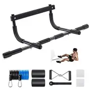 Pull Up Bar for Doorway | Thickened Steel Max Limit 440 lbs Upper Body black