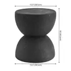 JONATHAN Y Drum Accent Table 18" H X 15.5" W, Round Plastic Frame Black Frosted