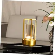Cordless Table Lamp with Touch Sensor,Crystal Lantern Cross Gold