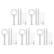5 Set Cake Tray Stand Handle Plate Hardware Fitting, 3-Tiers Round Silver
