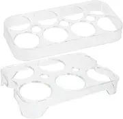 Zerodeko 2pcs Egg Storage Rack Multi Grid Egg Holder for Fridge Durable Plastic Organizer for Kitchen Stylish Design for Tidy Refrigerators