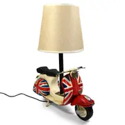 Auto Petit USB LED Desk/Table Lamp Scooter 29x34cm Retro Home Decor Union Jack