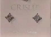 CRISLU Cubic Zirconia Square Studs Earrings 2.5 CTTW New & Gorgeous!