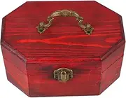 Zerodeko Vintage Wooden Storage Box Retro for Jewelry Crafts Stationery Portable Hinged Lid Organiser