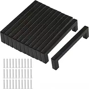 [Fiabgum] 3.8 Inch Drawer Handles Kitchen Cabinet Handles Black Drawer Pulls Kitchen Cabinet Hardware Kitchen Handles Matte Black Cabinet Pull,10PCS Furniture Handles Black 96 mm