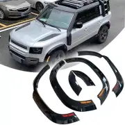 6pcs LED Gloss Black Wheel Fender Trim Kit Eyebrow fit LR Defender 110 2020-2025