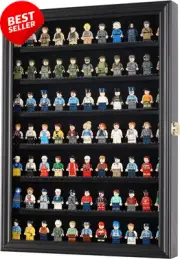 Minifigure Display Case Lockable Wall Cabinet for Mini Collectibles Glass Door B