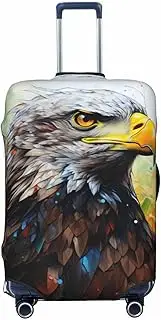 [CADREWY] eagle Print Travel Suitcase Cover Luggage Protector with Elastic Anti Scratch for Carry On, Black, Large
