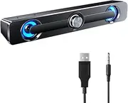 V-111 Computer Speaker USB Wired Powerful Bar Stereo Subwoofer Bass Speaker Surround Sound Box for PC Laptop Phone Tablet MP3 MP4