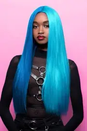 Smiffys 51657 Manic Panic Atomic Split Ultra Vamp Wig, Women, Blue, One Size