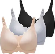 [JOYNCLEON] 3 Pack Nursing Bras for Breastfeeding Bar, Wireless, Seamless, Plus Size, Supportive, Pregnancy Maternity Bra, Bralette