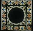 15" square black Marble side Coffee Center Table Top antique inlay malachite