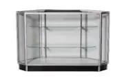 CORNER GLASS Showcase Display Cabinet Counter Shelving KDCU Corner
