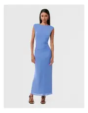 [Forever New Petite] Ally Sleeveless Mesh Midi Dress in Blue