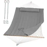 15 FT Hammocks for Outside, Two Person Hammock for Patio, Garden, Light Gray