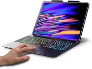 135° Flip iPad Keyboard Case with Touchpad for iPad Pro 12.9 inch 6th Gen 2022, 5th Gen 2021, 4th Gen 2020, 3rd Gen 2018, 7-Color Backlit, Wireless Bluetooth Keyboard Case with Pencil Holder