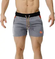 [BROKIG] Men's Gym Sport Shorts, Lightweight Workout Fitness Running Shorts 5" Quick Dry Exercise Bodybuilding Shorts Zip Pocket