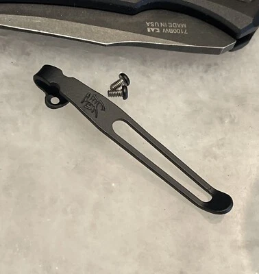 Black Titanium Deep Carry Pocket Clip For Kershaw 7100 7100BW Knife with Kanji