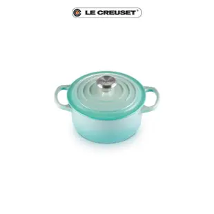 【Le Creuset】典藏琺瑯鑄鐵鍋圓鍋 18cm(薄荷綠-鋼頭)