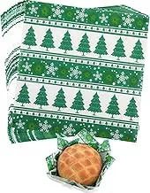 100pcs Food Grade Wrap Paper,GeeRic 7 * 7in Greaseproof Paper Sheets Christmas Waterproof Wax Paper Sheets Eco-Friendly Oil Proof Baking Wrapping Papers Deli Paper for Chips Sandwich Cakes Burger
