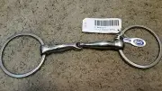 NEW, KMSS FLAT RING HUNT SNAFFLE BIT, 5" stainless steel